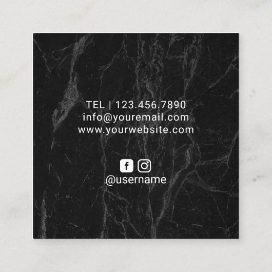 Makeup Artist Rose Gold Dripping Lips Marmor Quadratische Visitenkarte (Rückseite)