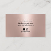Makeup Artist Rose Gold Eyelash Beauty Salon Marin Visitenkarte (Rückseite)