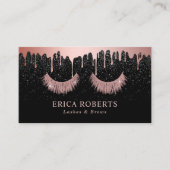 Makeup Artist Rose Gold Eyelash Tropfen Loyalität Treuekarte (Vorderseite)