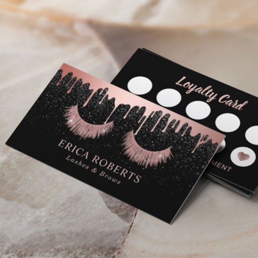 Makeup Artist Rose Gold Eyelash Tropfen Loyalität Treuekarte