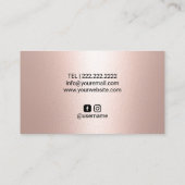 Makeup Artist Rose Gold Flower Kiss Beauty Salon Visitenkarte (Rückseite)