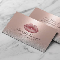 Makeup Artist Rose Gold Glaps Lippen Silber Glitze