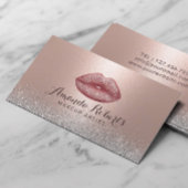 Makeup Artist Rose Gold Glaps Lippen Silber Glitze Visitenkarte
