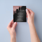 Makeup Artist Rose Gold Glitzer Glam Service List Flyer (Gruppe)