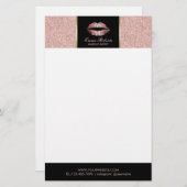 Makeup Artist Rose Gold Glitzer Lift Briefpapier (Vorne/Hinten)