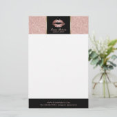 Makeup Artist Rose Gold Glitzer Lift Briefpapier (Stehend Vorderseite)