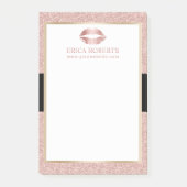 Makeup Artist Rose Gold Glitzer Lift Post-it Klebezettel (Vorderseite)