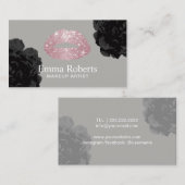 Makeup Artist Rose Gold Glitzer Livio Vacchini Geb Visitenkarte (Vorne/Hinten)