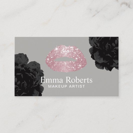 Makeup Artist Rose Gold Glitzer Livio Vacchini Geb Visitenkarte (Vorderseite)