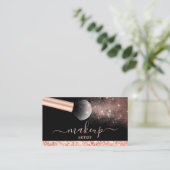 Makeup Artist Rose Gold Glitzer Salon Visitenkarte (Stehend Vorderseite)