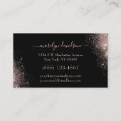 Makeup Artist Rose Gold Glitzer Salon Visitenkarte (Rückseite)