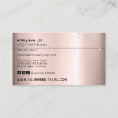 Makeup Artist Rose Gold Glitzer Tropfen Schönheits Visitenkarte (Rückseite)