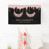 Makeup Artist Rose Gold Lashes Moderne Drilling Banner (Insitu)