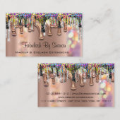 Makeup Artist. Rose Gold Lila Lashes Visitenkarte (Vorne/Hinten)