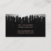 Makeup Artist Rose Gold Lippen Trendige Silber-Tro Visitenkarte (Rückseite)