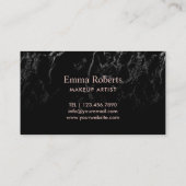 Makeup Artist Rose Gold Lips & Gold Schmetterlinge Visitenkarte (Rückseite)