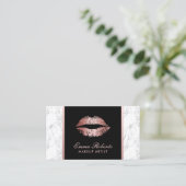 Makeup Artist Rose Gold Lips Marbella Terminkarte (Stehend Vorderseite)