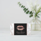 Makeup Artist Rose Gold Lips Trendy Marbella Visitenkarte (Stehend Vorderseite)
