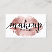 Makeup Artist Rose Gold Lips Visitenkarte (Vorderseite)