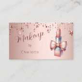 Makeup artist Rose gold lipstick QR-Code Visitenkarte (Vorderseite)