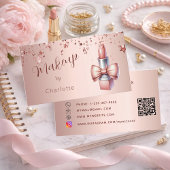 Makeup artist Rose gold lipstick QR-Code Visitenkarte