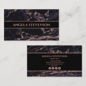 Makeup Artist Rose Gold-Marmor-Visitenkarte Visitenkarte (Vorne/Hinten)