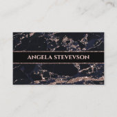 Makeup Artist Rose Gold-Marmor-Visitenkarte Visitenkarte (Vorderseite)