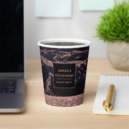 Makeup Artist Rose Gold Marmorpapier Cup Pappbecher