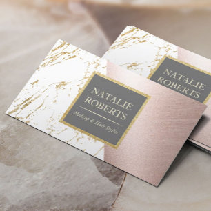 Makeup Artist Rose Gold Modern Marbour Stylistin Visitenkarte