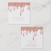 Makeup Artist Rose Gold Rosa Glitzer und Sparkor Quadratische Visitenkarte (Vorne/Hinten)