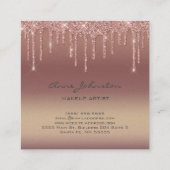 Makeup Artist Rose Gold Rosa Glitzer und Sparkor Quadratische Visitenkarte (Rückseite)