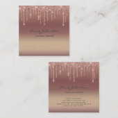 Makeup Artist Rose Gold Rosa Glitzer und Sparkor Quadratische Visitenkarte (Vorne/Hinten)