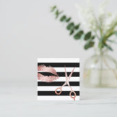 Makeup Artist Rose Gold Schönheitssalon Quadratische Visitenkarte (Stehend Vorderseite)