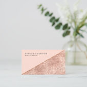 Makeup Artist Rose Gold Shimmer Elegant Visitenkarte (Stehend Vorderseite)