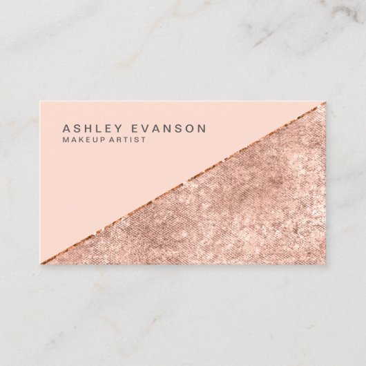 Makeup Artist Rose Gold Shimmer Elegant Visitenkarte (Vorderseite)
