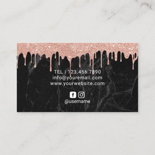 Makeup Artist Rose Gold Tropfen Lippen Treppen Tis Visitenkarte (Rückseite)