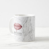 Makeup Artist Rose Gold Tropfen Lippen Weißer Marm Kaffeetasse (Vorderseite Links)
