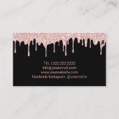 Makeup Artist Rose Gold Tropfens Lashes & Brows Sa Visitenkarte (Rückseite)