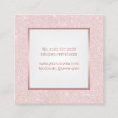 Makeup Artist Rose Goldene Lippen Rosa Glitzer Quadratische Visitenkarte (Rückseite)