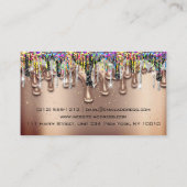 Makeup Artist Rose Lashes Holograph Tropfen Visitenkarte (Rückseite)