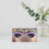 Makeup Artist Rose Lashes Holograph Tropfen Visitenkarte (Stehend Vorderseite)