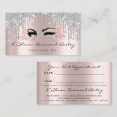 Makeup Artist Rose Park Lips VIP Silver Tropfen Terminkarte (Vorne/Hinten)