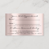 Makeup Artist Rose Park Lips VIP Silver Tropfen Terminkarte (Rückseite)