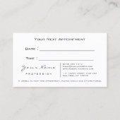 Makeup Artist Rose White VIP Wax Termin Karte (Rückseite)