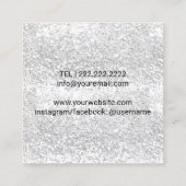 Makeup Artist Roter Glitzer Lipno Moderner Silbers Quadratische Visitenkarte (Rückseite)