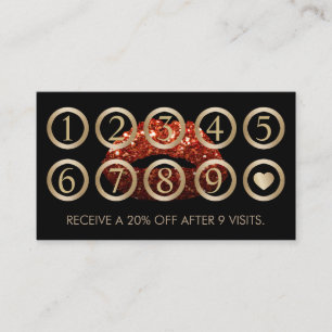 Makeup Artist Roter Glitzer Treuekarte