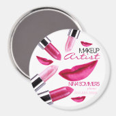 Makeup Artist Round Magnet (Vorderseite/Rückseite)