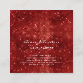 Makeup Artist Ruby Red Sparkle Glitzer Glam Quadratische Visitenkarte (Rückseite)