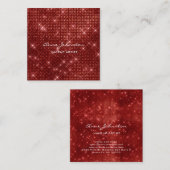 Makeup Artist Ruby Red Sparkle Glitzer Glam Quadratische Visitenkarte (Vorne/Hinten)