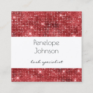 Makeup Artist Ruby Sparkle Glam Quadratische Visitenkarte